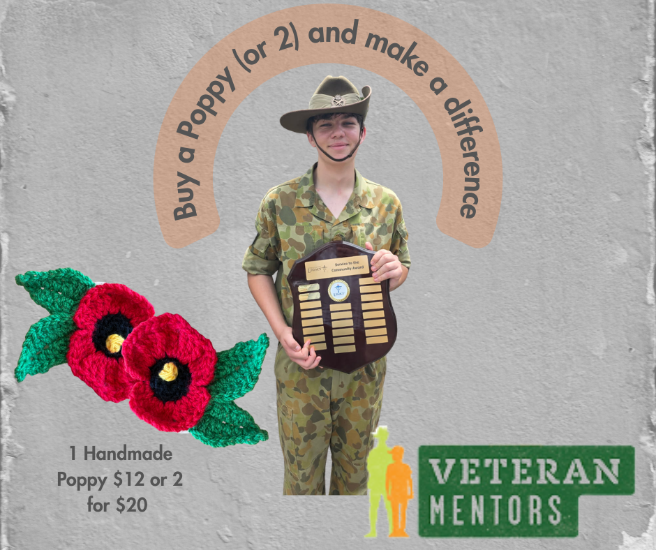 ANZAC Handmade Crochet Poppy
