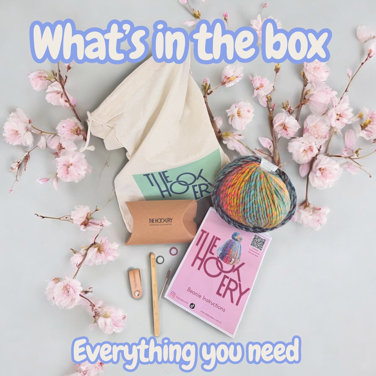 The Head Hug DIY Crochet Beanie Kit | Beginner Crochet Hat Kit by The Hookery