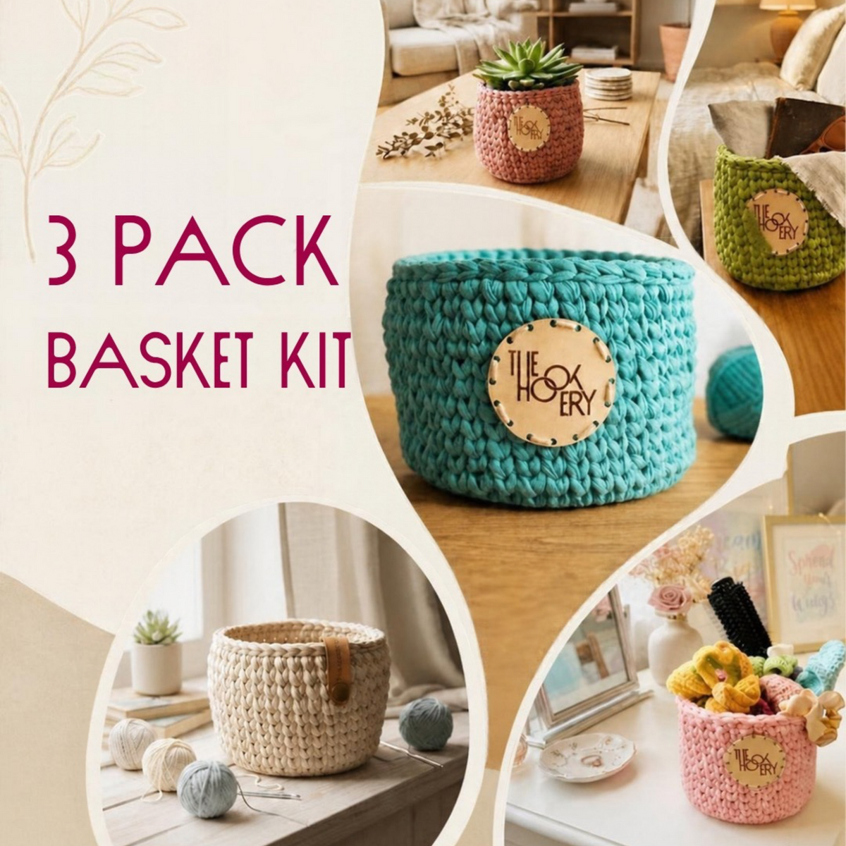 The Bangin' Basket Crochet Kit — 3-Pack